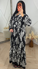 Bohemian Print Maxi Jurk met Knoopsluiting 5612