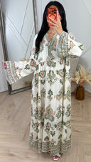Bohemian Print Maxi Jurk met Wijde Mouwen 001