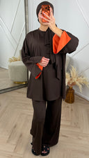 Burkini Set met Contrastdetails en Ronde Hals