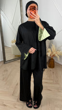 Burkini Set met Contrastdetails en Ronde Hals