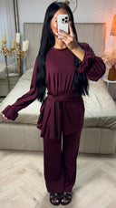 Burkini Set met Geplooide Mouwen – Met Bijpassende Hijab/Ceintuur