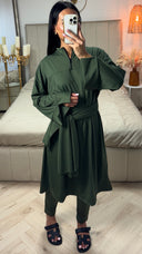 Burkini Set met Rits en Spleetmouwen – Inclusief Hijab