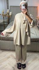 Burkini Set met Rits en Wijde Mouwen – Met Bijpassende Hijab/Ceintuur