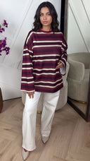 Gestreept Oversized Longsleeve T-shirt
