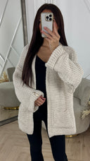 Chunky Knit Cardigan met Gouden Knopen
