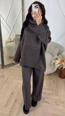 Comfy Fleece Two-Piece Set met Hoge Kraag