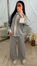 Contrast Two-Piece Set met Ritssluiting