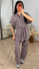 Crinkle Blouse Set met Taillekoord