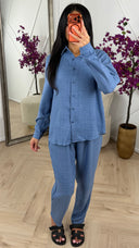 Driedelige set met blouse en top 9193