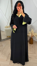Elegante Maxi Jurk met Contrast Details