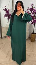 Elegante Maxi Jurk met Contrast Details