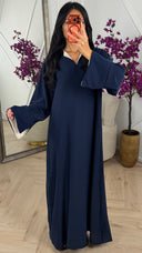Elegante Maxi Jurk met Contrast Details