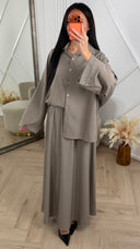 Elegante Two-Piece Set met Blouse en Maxi Rok