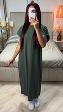 Essential Terry Cotton Oversized Dress Half Sleeves