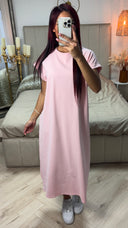 Essential Terry Cotton Oversized Dress Half Sleeves