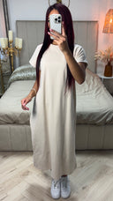 Essential Terry Cotton Oversized Dress Half Sleeves