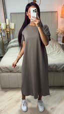 Essential Terry Cotton Oversized Dress Half Sleeves
