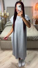 Essential Terry Cotton Oversized Dress Half Sleeves