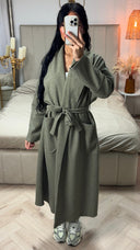 Lange Mantel met Ceintuur en Zakken