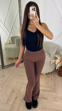 Flared Stretch Broek met Hoge Taille 375