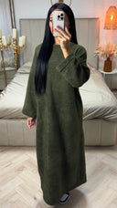 Fluffy Maxi Jurk met Wijde Mouwen