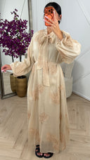 Geborduurde Maxi Jurk met Striksluiting