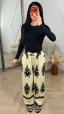 Bohemian Print Broek met Wijde Pijpen B502