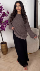 Oversized Trui met Kanten Detail