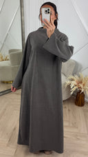 Jacquard Maxi Abaya met Opstaande Kraag