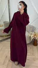 Jacquard Maxi Abaya met Opstaande Kraag