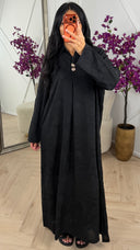 Jacquard Maxi Jurk met Kraag en Sierknopen 023-1