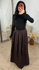 Jacquard Maxi Rok met Plooidetails