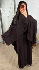 Jersey 2-Piece Abaya met asymmetrische cape