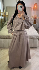 Katoenen Set met Strikmouwen & Maxi Rok