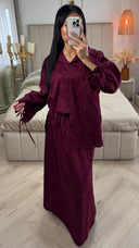 Katoenen Set met Strikmouwen & Maxi Rok