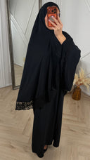 Khimar Maxi Jurk met Kantafwerking