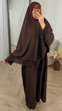 Khimar Maxi Jurk met Kantafwerking