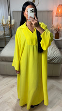 Lange Abaya met V-hals en Splitmouwen