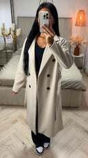 Lange Mantel met Ceintuur en Zakken