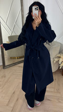 Lange Mantel met Ceintuur en Zakken