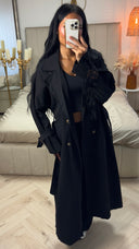 Lange Trenchcoat van Katoen met Ceintuur