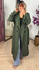 Lange trenchcoat met ceintuur