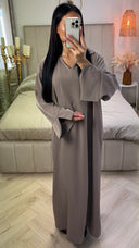 Lichte Maxi Jurk met V-Hals & Splitmouwen