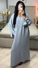 Lichte Maxi Jurk met V-Hals & Splitmouwen