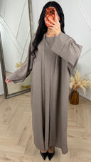 Linnenlook 2-Piece Abaya Set met Binnenjurk