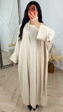 Linnenlook 2-Piece Abaya Set met Binnenjurk