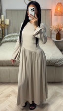 Long Sleeve Combined Skirt Dress