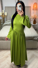 Long Sleeve Combined Skirt Dress