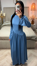 Long Sleeve Combined Skirt Dress