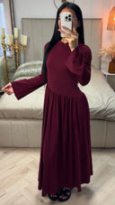 Long Sleeve Combined Skirt Dress
